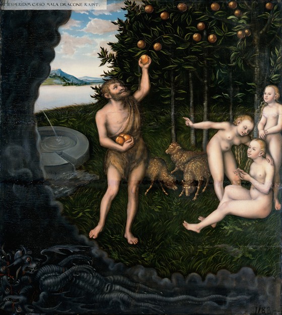 Hercules stealing the apples from the Hesperides (From The Labours of Hercules) from Lucas Cranach the Elder