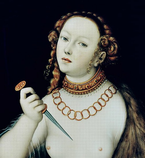 The Suicide of Lucretia, 1538 (detail of 180495) from Lucas Cranach the Elder