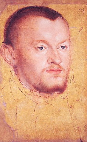 Portrait of Augustus I (1526-86) Elector of Saxony (oil, gouache & w/c on paper) from Lucas Cranach d. J.