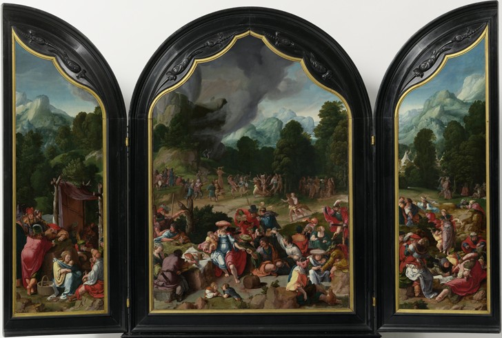 Triptych with the Adoration of the Golden Calf from Lucas van Leyden
