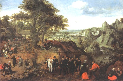 Landscape with barn dance from Lucas van Valckenborch