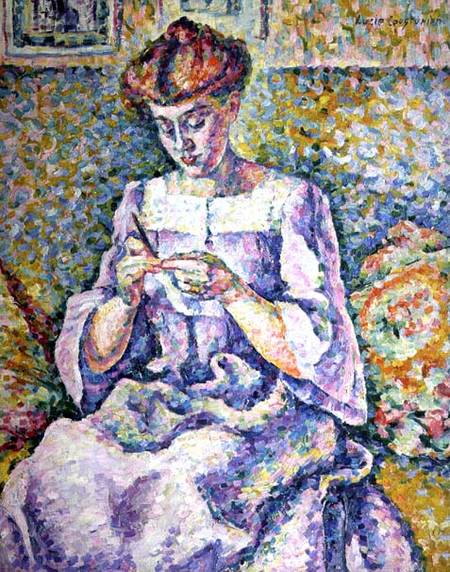 Woman Crocheting from Lucie Cousturier