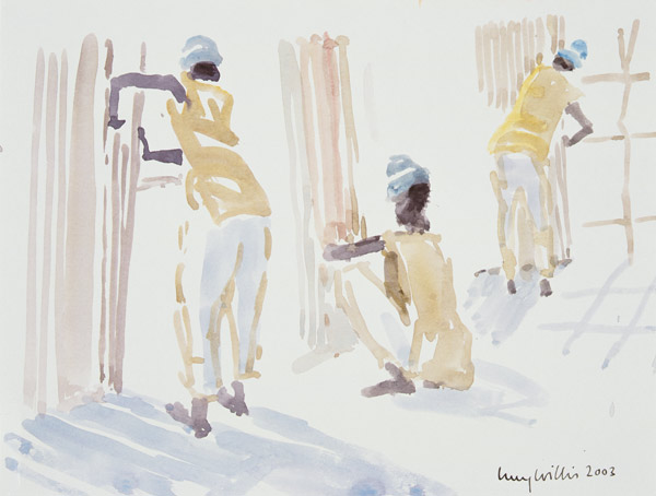 The Bamboo Fence, Senegal, 2003 (w/c on paper)  from Lucy Willis