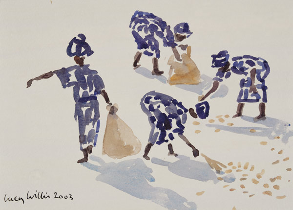 Clearing Leaves, Senegal, 2003 (w/c on paper)  from Lucy Willis
