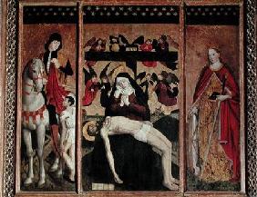 Triptych depicting Pieta between St. Martin and St. Catherine