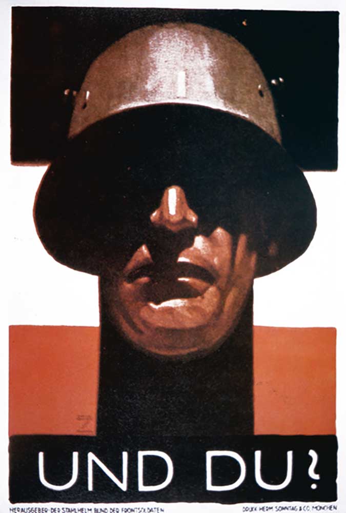 German Poster for the Steel Helmet Soldiers League, 1932 from Ludwig Hohlwein