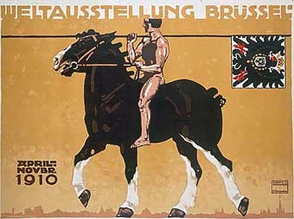 Poster for the Worlds Fair Brussels from Ludwig Hohlwein