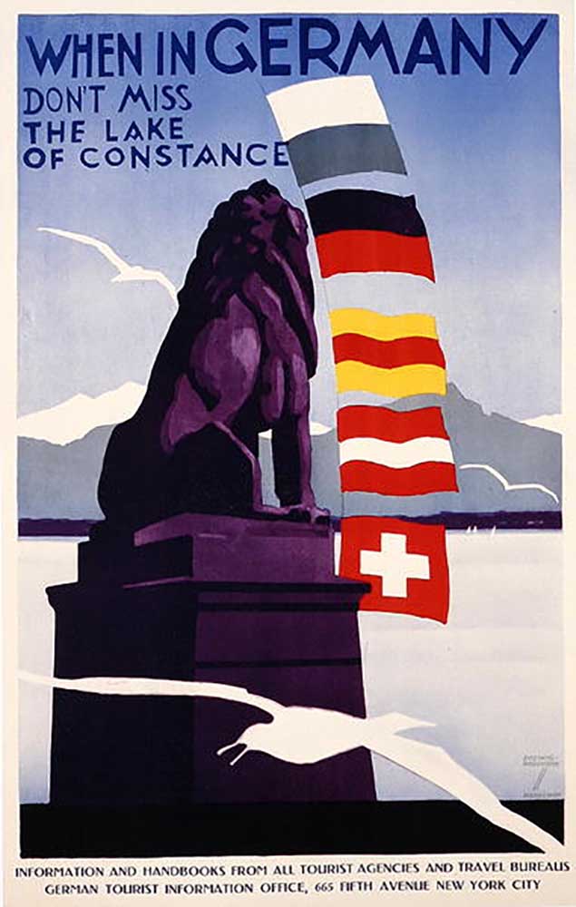 Poster advertising Lake Constance in Germany, 1949 from Ludwig Hohlwein