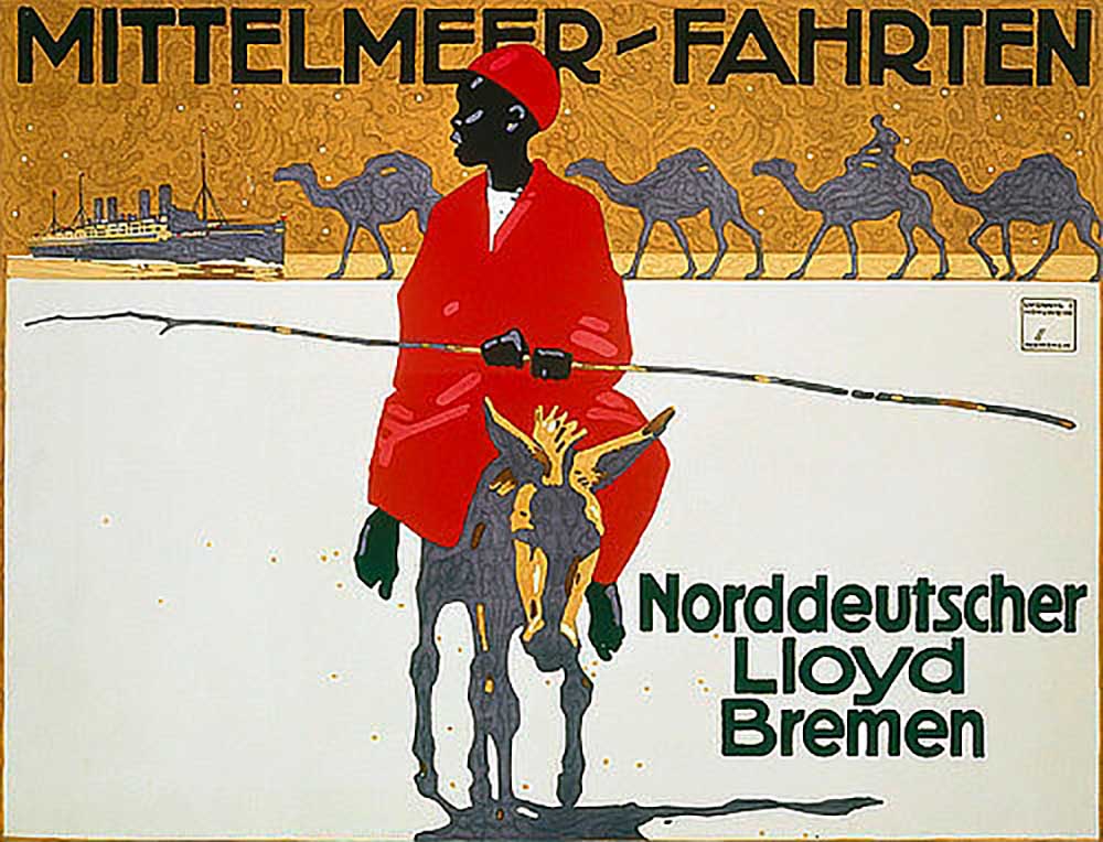Advertising poster of North German Lloyd for Mediterranean cruises from Ludwig Hohlwein