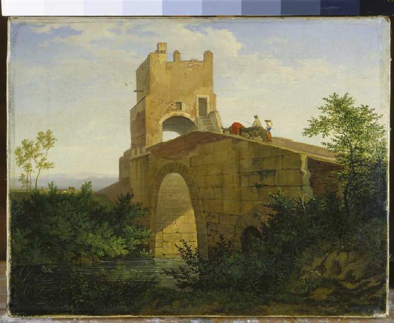 Ponte Salaro near Rome. from Ludwig Richter