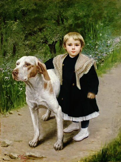 Young Child and a Big Dog from Luigi Toro