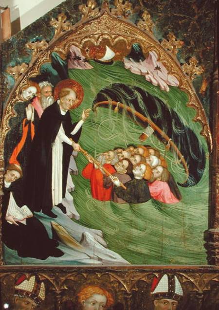 St. Dominic Rescuing Shipwrecked Fishermen from Drowning, detail from the Altarpiece of St. Dominic from Luis Borrassá