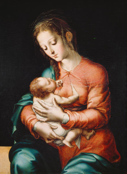 The Virgin and Child (oil on panel) from Luis de Morales