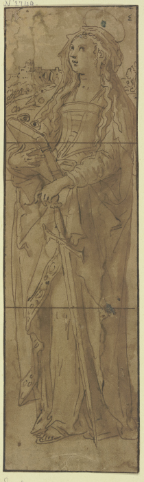 Die Heilige Barbara oder Katharina von Alexandria from Maarten de Vos
