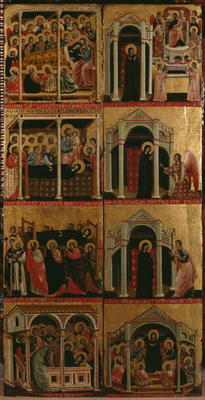 Tryptic of the Virgin, right and left panels (see also 279476 and 279477) (oil on panel) from Maestro di Cesi