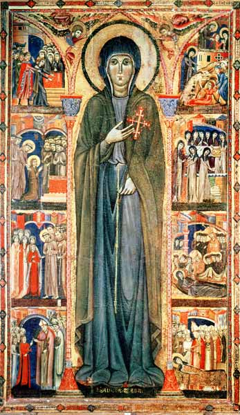 St. Clare with Scenes from her Life from Maestro di Santa Chiara (fl.1315-30)