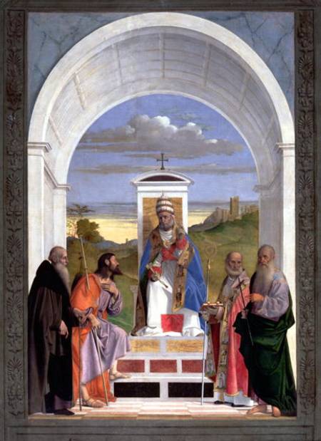 Saint Peter surrounded by four saints from Marco Basaiti