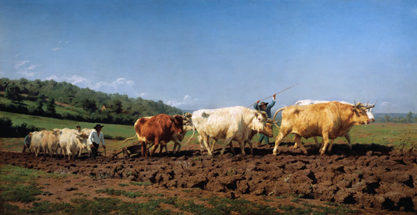Ploughing with oxen in the Nivernais. from Maria-Rosa Bonheur