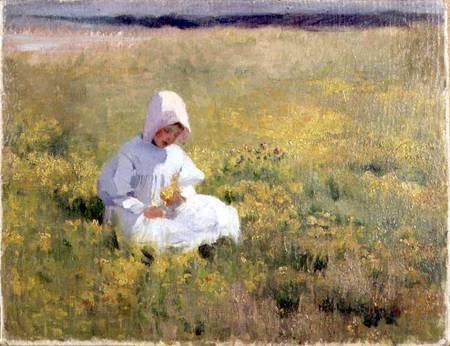 In a Field of Buttercups from Marianne Stokes