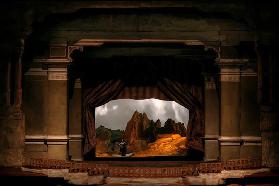 Stage design for the opera "The Rheingold" by R. Wagner at the Festival Theatre in Bayreuth