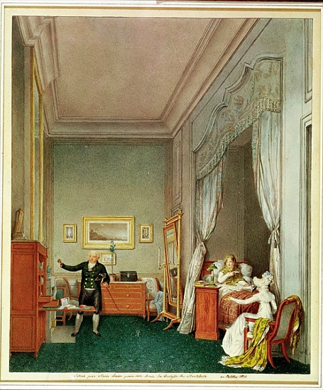 The Empress''s Bedroom with the Duchesse de Montebello and Jean-Nicolas Corvisart (1755-1821) Octobe from Marie-Louise de Hapsburg-Lorraine