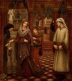 The first meeting of Petrarca and Laura in the church Sta. Chiara (Avignon)