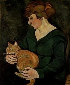 Woman with cat (Louson et Raminow) from Marie Clementine (Suzanne) Valadon