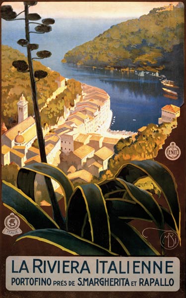 La Riviera Italienne Travel Poster from Mario Borgoni