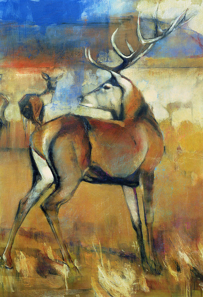 Red Stag, detail from Gathering Deer from Mark  Adlington