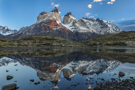 Torres Del Paine Dawn Reflection