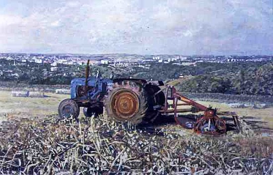 Harvesting Tractor, 1995 (gouache)  from Martin  Decent