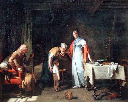 Young Woman Helping an Unfortunate Family from Martin Drolling