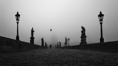 Prague - Misty Bridge