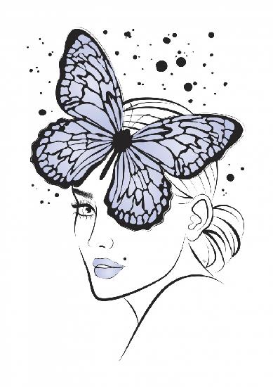 Butterfly Girl Blue