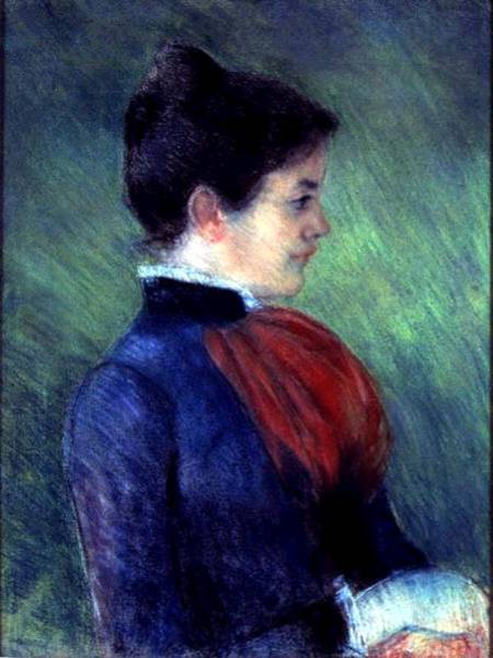 Study of a Woman in a Blue Blouse with a Red Ruff from Mary Cassatt