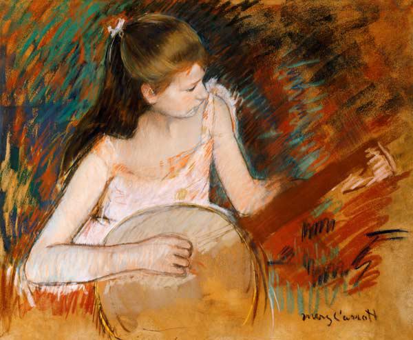 M.Cassatt, Girl with banjo / c.1894