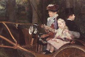 A woman and child in the driving seat