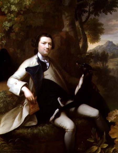 Francis Popham (d.1780) seated in a Wooded Landscape with his Greyhound from Mason Chamberlain