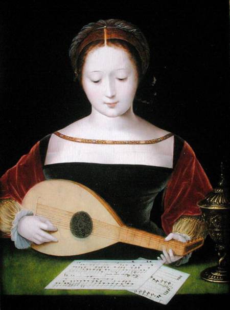 Mary Magdalene Playing a Lute from Master of the Female Half Lengths
