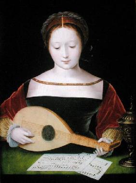 Mary Magdalene Playing a Lute