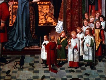 The Seven Joys of the Virgin Altarpiece: detail of a boys' choir from Master of the Holy Parent