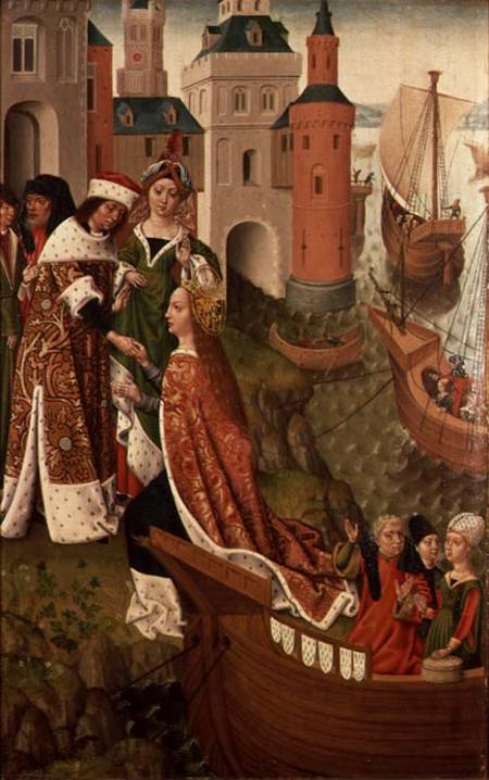 The King asks for the Hand of the Saint through an Intermediary Messenger from Master of the Legend of St. Ursula