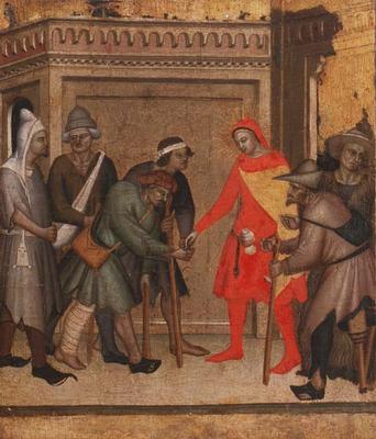 The Charity of St. Anthony Abbot (tempera on panel) from Master of the Rinuccini Chapel