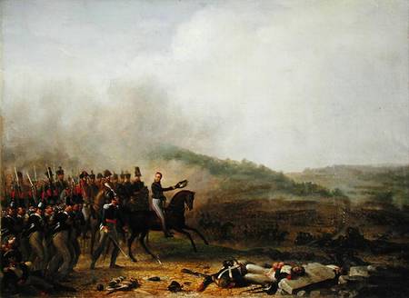 Willem Frederik (1772-1843) Prince of Orange at the Battle of Quatre Bras from Mathieu Ignace van Bree
