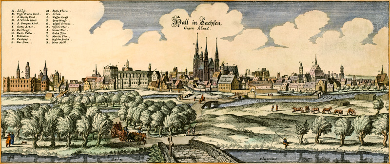 Halle (Saale) c.1650 from Matthäus Merian der Ältere