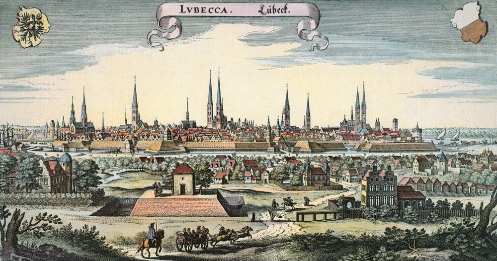View of the City of L??beck from Matthäus Merian der Ältere