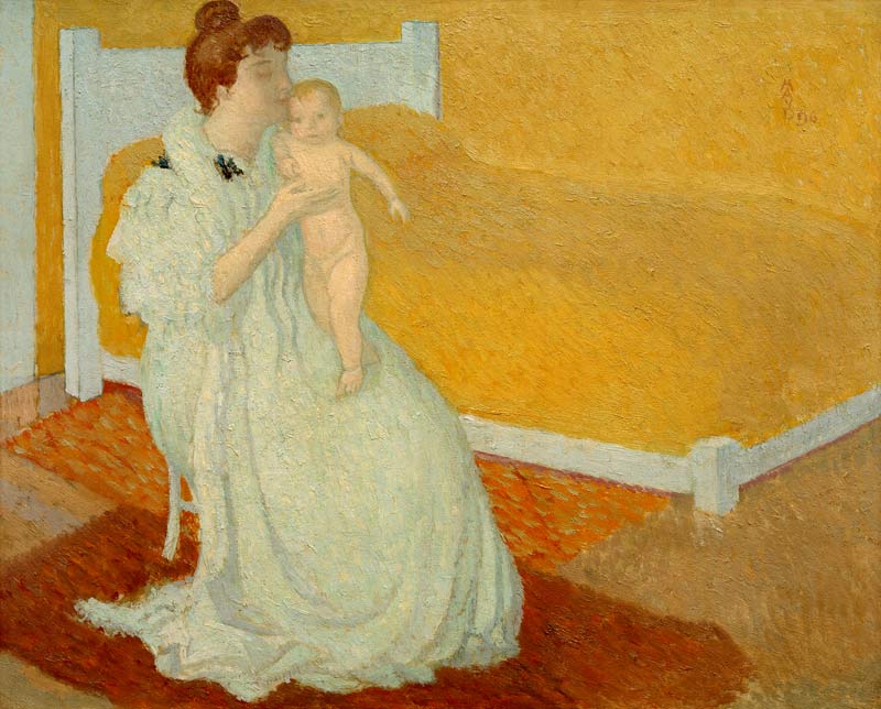 Mother and child at a yellow b from Maurice Denis