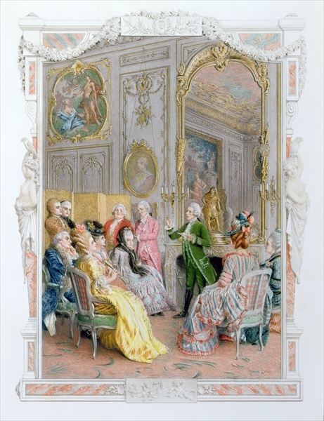 A Literary Soiree, 1890 (colour litho)  from Maurice Leloir