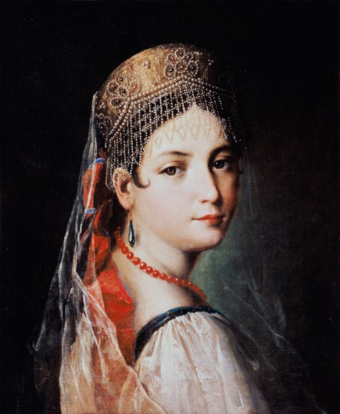 Bildnis einer jungen Frau mit Sarafan und Kokoshnik (Kopfschmuck) from Mauro Gandolfi
