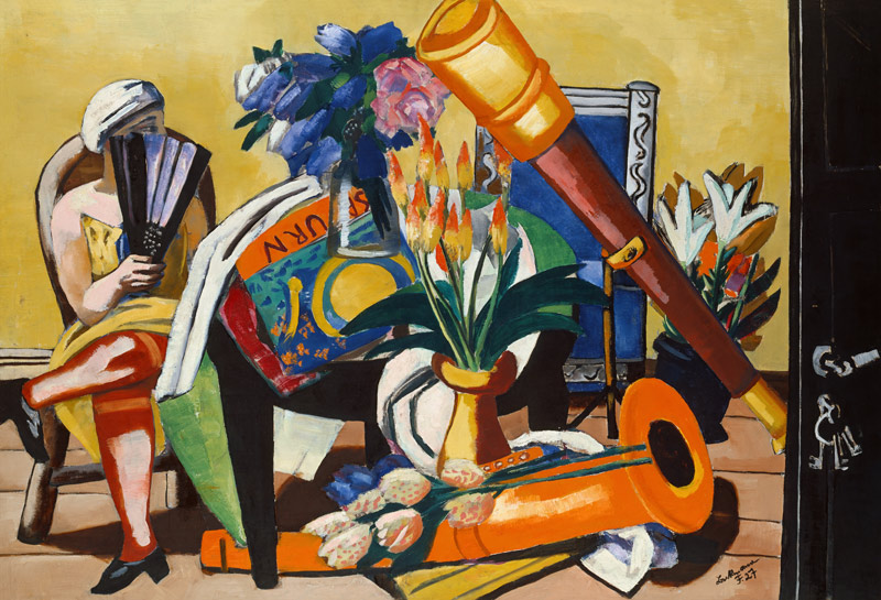 Large Still Life with telescope. 1927 from Max Beckmann